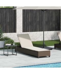 vidaXL Leżak z poduszkami Brązowy 55x200x25,5cm Polirattan Шезлонги и пляжные стулья