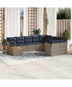 Vidaxl 10-cz. zestaw wypoczynkowy do ogrodu, z poduszkami, szary Dārza mēbeļu komplekti