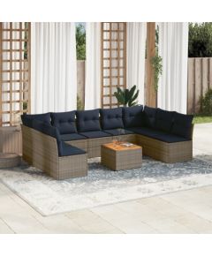 Vidaxl 10-cz. zestaw wypoczynkowy do ogrodu, z poduszkami, szary Dārza mēbeļu komplekti