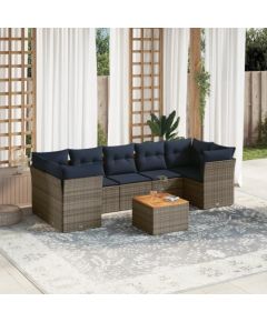 Vidaxl 8-cz. zestaw wypoczynkowy do ogrodu, z poduszkami, szary Dārza mēbeļu komplekti