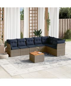 Vidaxl 8-cz. zestaw wypoczynkowy do ogrodu, z poduszkami, szary Dārza mēbeļu komplekti