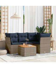 Vidaxl 5-cz. zestaw wypoczynkowy do ogrodu, z poduszkami, szary Dārza mēbeļu komplekti