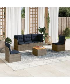 Vidaxl 6-cz. zestaw wypoczynkowy do ogrodu, z poduszkami, szary Dārza mēbeļu komplekti