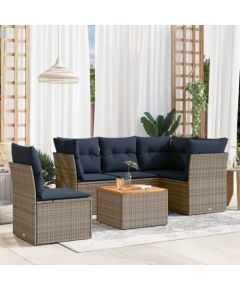 Vidaxl 6-cz. zestaw wypoczynkowy do ogrodu, z poduszkami, szary Dārza mēbeļu komplekti