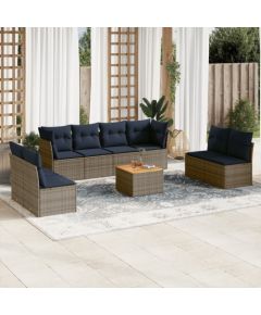 Vidaxl 9-cz. zestaw wypoczynkowy do ogrodu, z poduszkami, szary Dārza mēbeļu komplekti