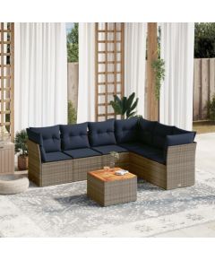 Vidaxl 7-cz. zestaw wypoczynkowy do ogrodu, z poduszkami, szary Dārza mēbeļu komplekti