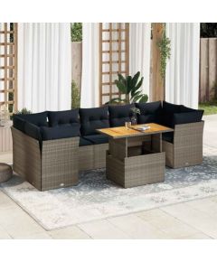 Vidaxl 6-cz. zestaw mebli ogrodowych z poduszkami, szary, polirattan Dārza mēbeļu komplekti