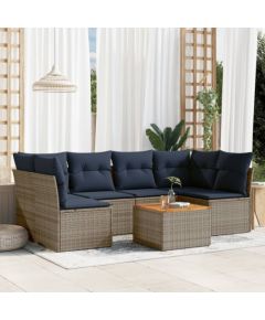 Vidaxl 7-cz. zestaw wypoczynkowy do ogrodu, z poduszkami, szary Dārza mēbeļu komplekti