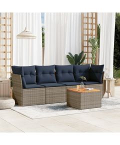 Vidaxl 5-cz. zestaw wypoczynkowy do ogrodu, z poduszkami, szary Dārza mēbeļu komplekti