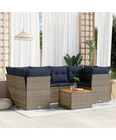 Vidaxl 7-cz. zestaw wypoczynkowy do ogrodu, z poduszkami, szary Dārza mēbeļu komplekti