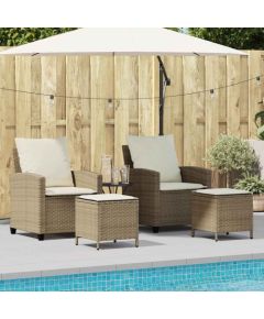 vidaXL 4-cz. zestaw mebli ogrodowych z poduszkami, beżowy, polirattan Dārza mēbeļu komplekti