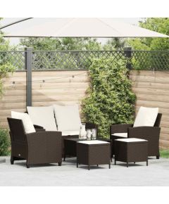 vidaXL 6-cz. zestaw wypoczynkowy do ogrodu, z poduszkami, brązowy Dārza mēbeļu komplekti