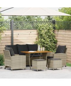 vidaXL 6-cz. zestaw mebli ogrodowych, z poduszkami, jasnoszary Dārza mēbeļu komplekti