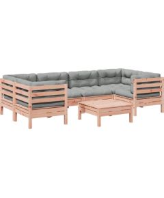 Vidaxl 7-cz. zestaw wypoczynkowy do ogrodu, z poduszkami, daglezja Dārza mēbeļu komplekti