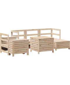 Vidaxl 7-cz. zestaw wypoczynkowy do ogrodu, lite drewno sosnowe Dārza mēbeļu komplekti