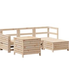 Vidaxl 5-cz. zestaw mebli do ogrodu, lite drewno sosnowe Dārza mēbeļu komplekti
