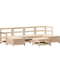 Vidaxl 7-cz. zestaw wypoczynkowy do ogrodu, lite drewno sosnowe Dārza mēbeļu komplekti