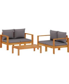 Vidaxl 3-cz. zestaw wypoczynkowy do ogrodu, z poduszkami, akacjowy Dārza mēbeļu komplekti
