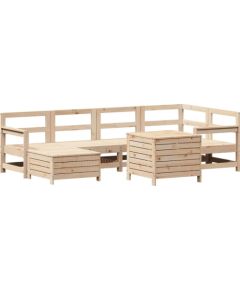 Vidaxl 7-cz. zestaw wypoczynkowy do ogrodu, lite drewno sosnowe Dārza mēbeļu komplekti