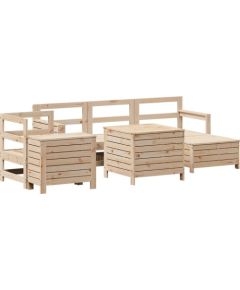 Vidaxl 7-cz. zestaw wypoczynkowy do ogrodu, lite drewno sosnowe Dārza mēbeļu komplekti