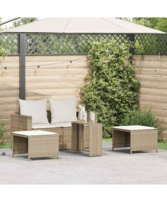 vidaXL 5-częściowy zestaw ogrodowy z poduszkami, składany, beżowy Dārza mēbeļu komplekti