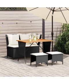 vidaXL 4-częściowy zestaw mebli ogrodowych z poduszkami, polirattan Dārza mēbeļu komplekti