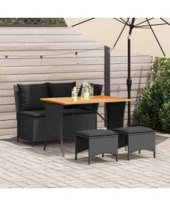 vidaXL 4-częściowy zestaw mebli ogrodowych z poduszkami, polirattan Dārza mēbeļu komplekti