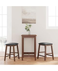 vidaXL Krzesła barowe z poduszkami 2 szt. Brązowe lite drewno gumowe Кухонные стулья