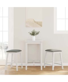 vidaXL Krzesła barowe z poduszkami 2 szt. Białe lite drewno gumowe Кухонные стулья