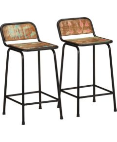 Vidaxl Hokery barowe 2 szt. 46x35,5x80 cm Drewno lite odzyskane Virtuves krēsli