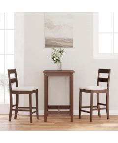 vidaXL Hokery barowe z poduszkami 2 szt. Brązowe lite drewno gumowe Virtuves krēsli