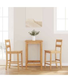 vidaXL Hokery barowe 2 szt. Naturalne drewno lite guma Virtuves krēsli