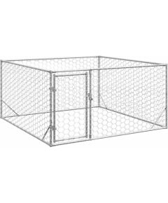 vidaXL Zewnętrzna buda dla psa z drzwiami 2x2x1 m Stal ocynkowana Guļvieta mājdzīvniekiem