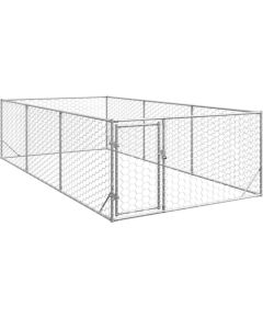 vidaXL Zewnętrzna buda dla psa z drzwiami 2x4x1 m Stal ocynkowana Guļvieta mājdzīvniekiem