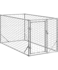 vidaXL Zewnętrzna buda dla psa z drzwiami 2x1x1 m Stal ocynkowana Guļvieta mājdzīvniekiem