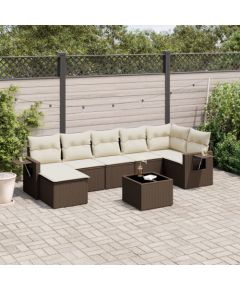 vidaXL vidaXL 8-cz. zestaw wypoczynkowy do ogrodu, z poduszkami, brązowy Dārza mēbeļu komplekti