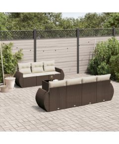 vidaXL vidaXL 8-cz. zestaw wypoczynkowy do ogrodu, z poduszkami, brązowy Dārza mēbeļu komplekti