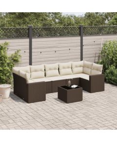 vidaXL vidaXL 8-cz. zestaw wypoczynkowy do ogrodu, z poduszkami, brązowy Dārza mēbeļu komplekti