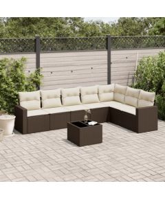 vidaXL vidaXL 8-cz. zestaw wypoczynkowy do ogrodu, z poduszkami, brązowy Dārza mēbeļu komplekti