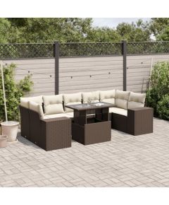 vidaXL vidaXL 8-cz. zestaw wypoczynkowy do ogrodu, z poduszkami, brązowy Dārza mēbeļu komplekti