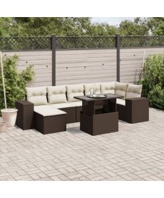 vidaXL vidaXL 8-cz. zestaw wypoczynkowy do ogrodu, z poduszkami, brązowy Dārza mēbeļu komplekti