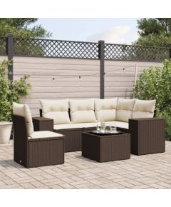 vidaXL 6-cz. zestaw wypoczynkowy do ogrodu, z poduszkami, brązowy Dārza mēbeļu komplekti