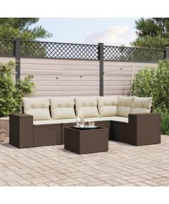 vidaXL 6-cz. zestaw wypoczynkowy do ogrodu, z poduszkami, brązowy Dārza mēbeļu komplekti