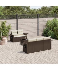 vidaXL 6-cz. zestaw wypoczynkowy do ogrodu, z poduszkami, brązowy Dārza mēbeļu komplekti