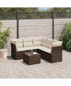 vidaXL 6-cz. zestaw wypoczynkowy do ogrodu, z poduszkami, brązowy Dārza mēbeļu komplekti