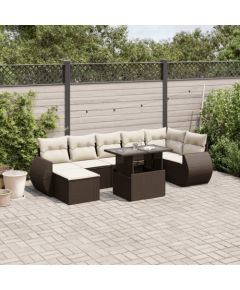 vidaXL vidaXL 8-cz. zestaw wypoczynkowy do ogrodu, z poduszkami, brązowy Dārza mēbeļu komplekti