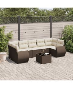 vidaXL vidaXL 8-cz. zestaw wypoczynkowy do ogrodu, z poduszkami, brązowy Dārza mēbeļu komplekti