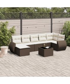 vidaXL vidaXL 8-cz. zestaw wypoczynkowy do ogrodu, z poduszkami, brązowy Dārza mēbeļu komplekti