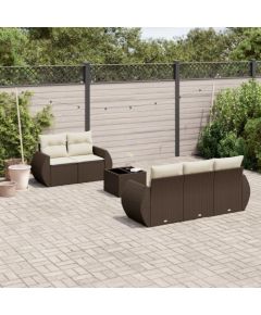 vidaXL vidaXL 6-cz. zestaw wypoczynkowy do ogrodu, z poduszkami, brązowy Dārza mēbeļu komplekti