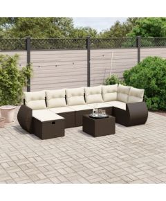 vidaXL vidaXL 8-cz. zestaw wypoczynkowy do ogrodu, z poduszkami, brązowy Dārza mēbeļu komplekti